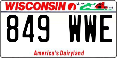 WI license plate 849WWE