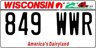 WI license plate 849WWR