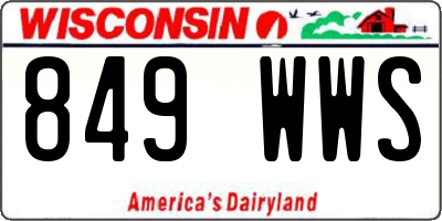 WI license plate 849WWS