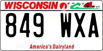 WI license plate 849WXA