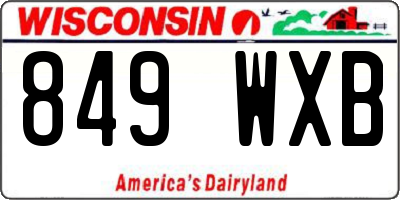 WI license plate 849WXB