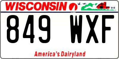 WI license plate 849WXF