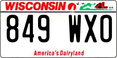 WI license plate 849WXO