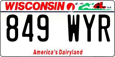 WI license plate 849WYR