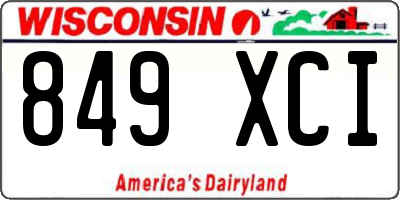 WI license plate 849XCI