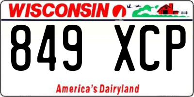 WI license plate 849XCP