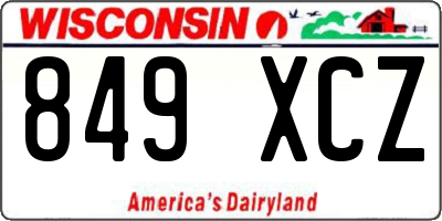 WI license plate 849XCZ