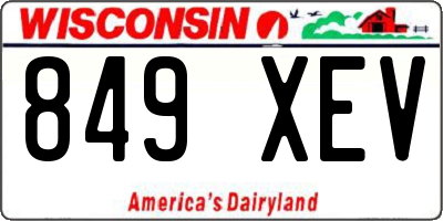 WI license plate 849XEV