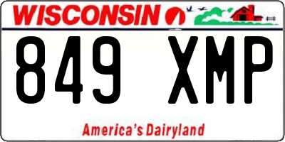WI license plate 849XMP