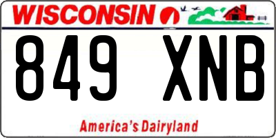 WI license plate 849XNB
