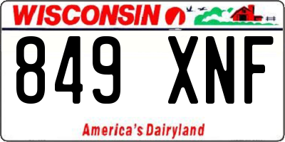 WI license plate 849XNF
