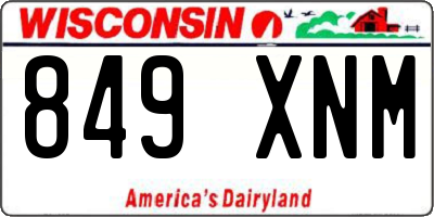 WI license plate 849XNM