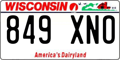 WI license plate 849XNO