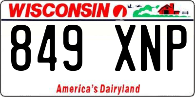 WI license plate 849XNP