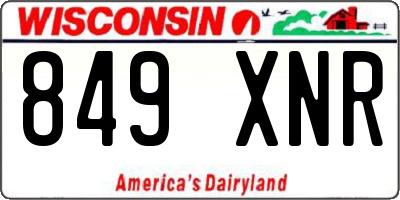 WI license plate 849XNR