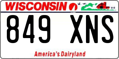 WI license plate 849XNS