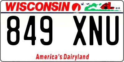 WI license plate 849XNU