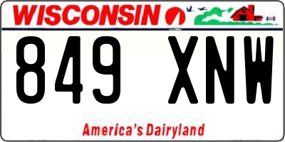 WI license plate 849XNW