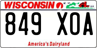 WI license plate 849XOA