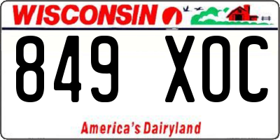 WI license plate 849XOC