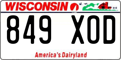 WI license plate 849XOD