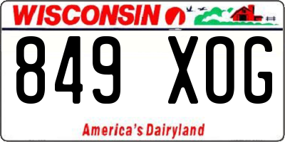 WI license plate 849XOG