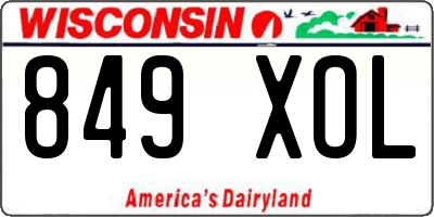 WI license plate 849XOL