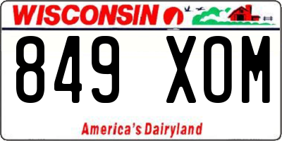 WI license plate 849XOM