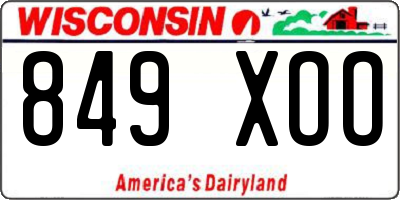 WI license plate 849XOO