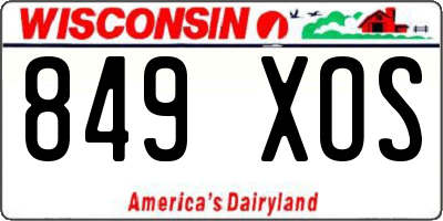 WI license plate 849XOS