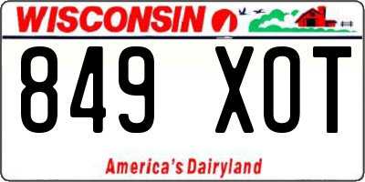 WI license plate 849XOT