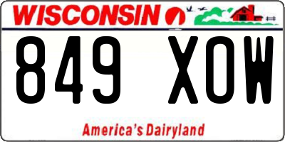 WI license plate 849XOW