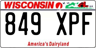 WI license plate 849XPF