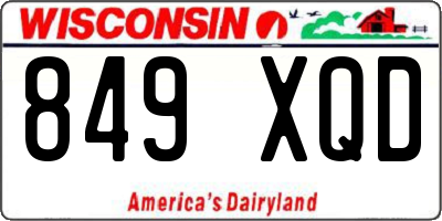 WI license plate 849XQD