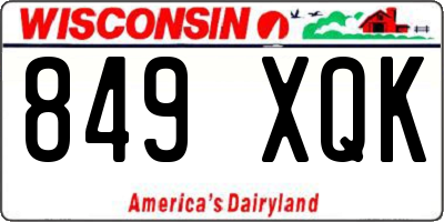WI license plate 849XQK