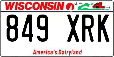 WI license plate 849XRK