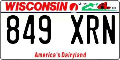 WI license plate 849XRN