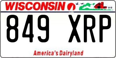WI license plate 849XRP
