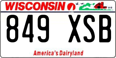 WI license plate 849XSB