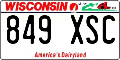 WI license plate 849XSC