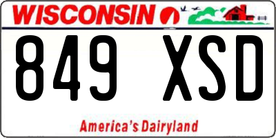 WI license plate 849XSD