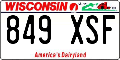 WI license plate 849XSF