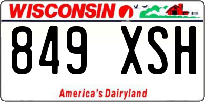 WI license plate 849XSH