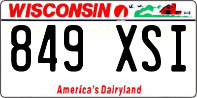 WI license plate 849XSI