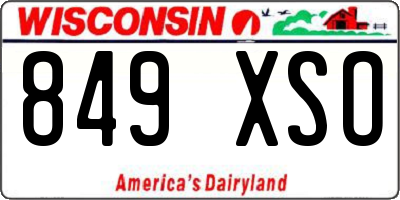 WI license plate 849XSO