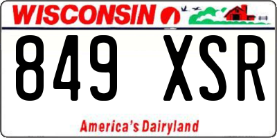 WI license plate 849XSR