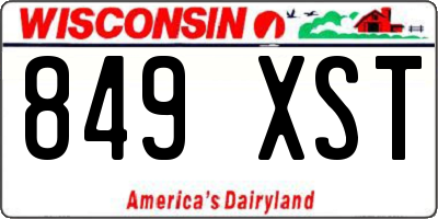 WI license plate 849XST