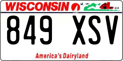 WI license plate 849XSV