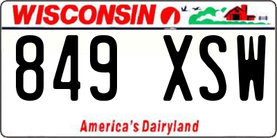 WI license plate 849XSW