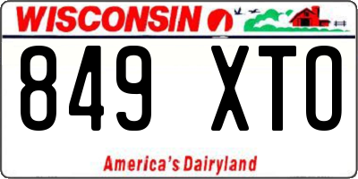 WI license plate 849XTO